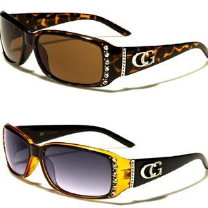 2 Pair CG Eyewear  1 Orange & 1 Tortoise Shell Rhinestone Sunglasses